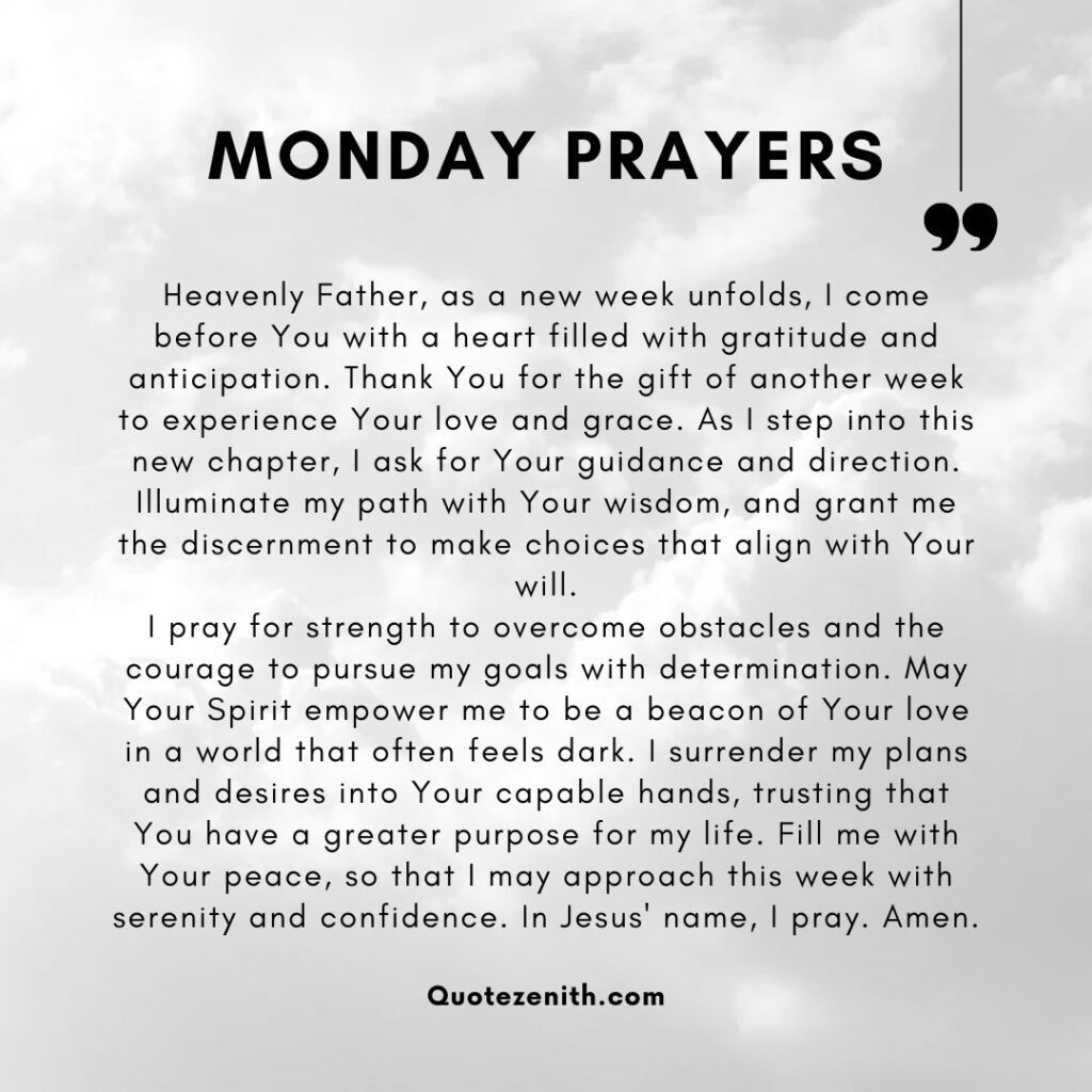 Prayers for Every Day of the Week