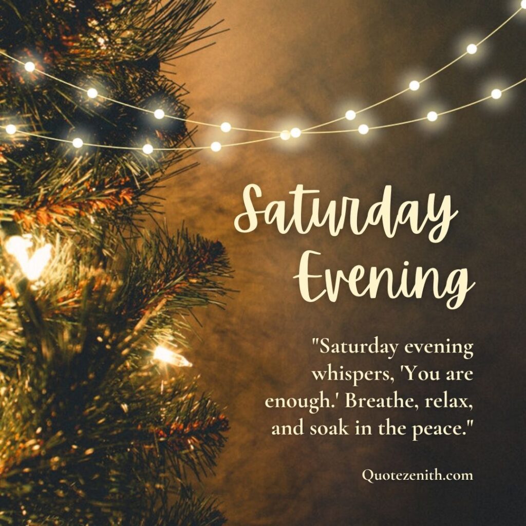 Saturday Evening Blessings