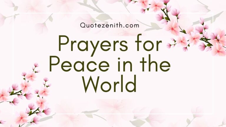 Prayers for Peace In The World