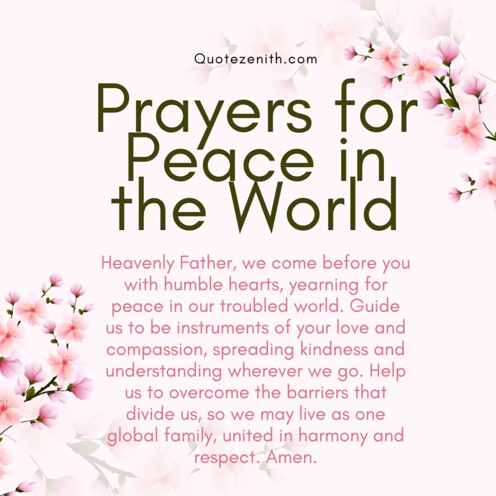 Prayers for Peace In The World
