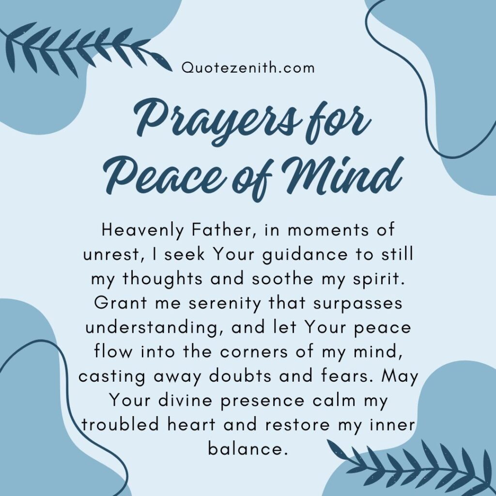 Prayers for Peace of Mind